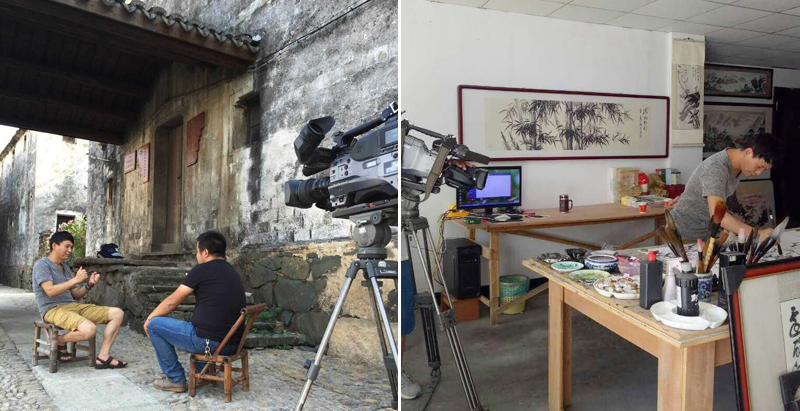 富阳电视台采访著名画家饶瑞清